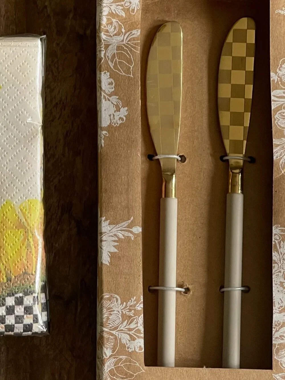 MacKenzie-Childs Sunflower Napkins & Spreader Bundle: Gift-Ready Holiday or Not!
